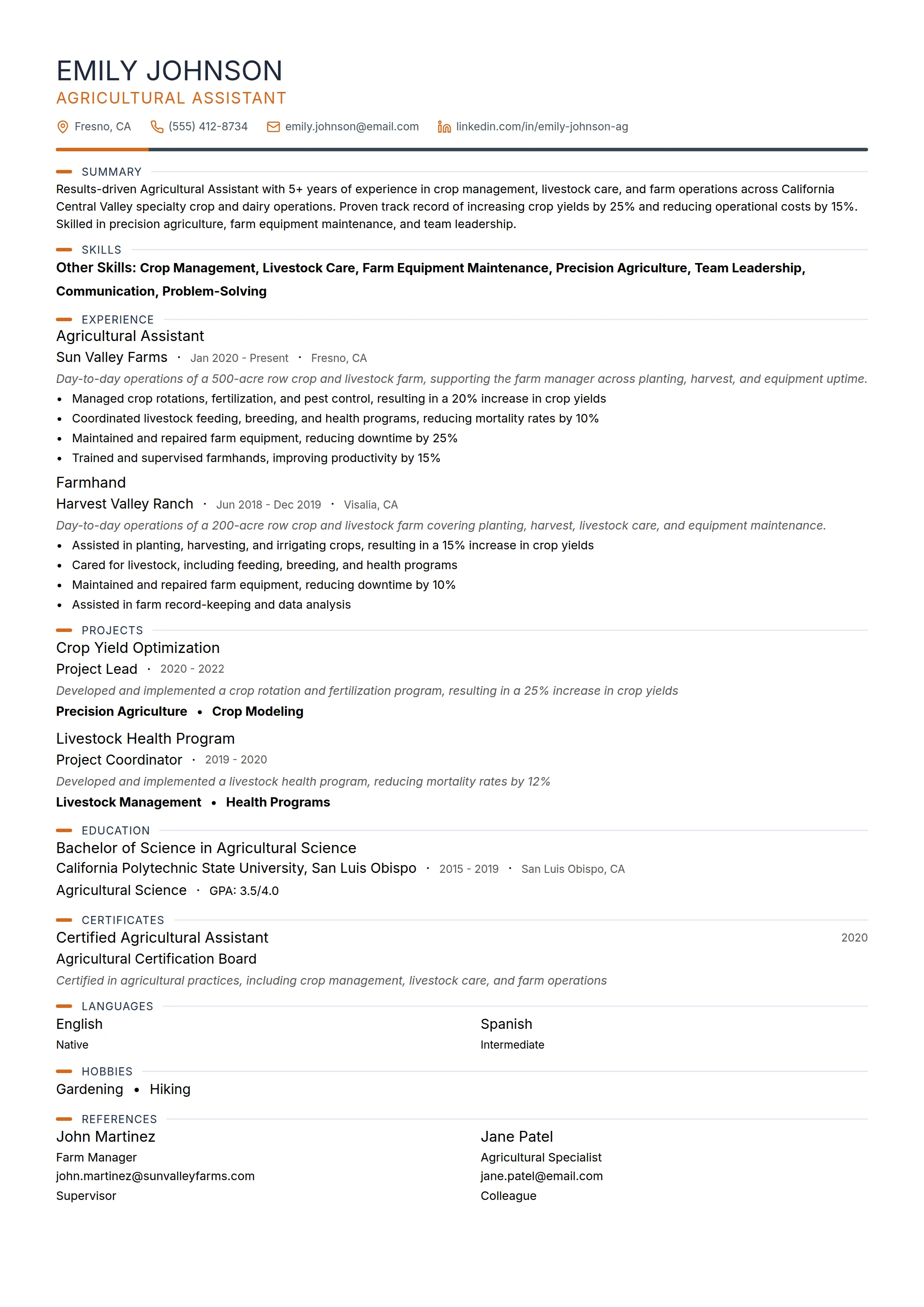 18 Farmworker Resume Examples & Guide for 2026