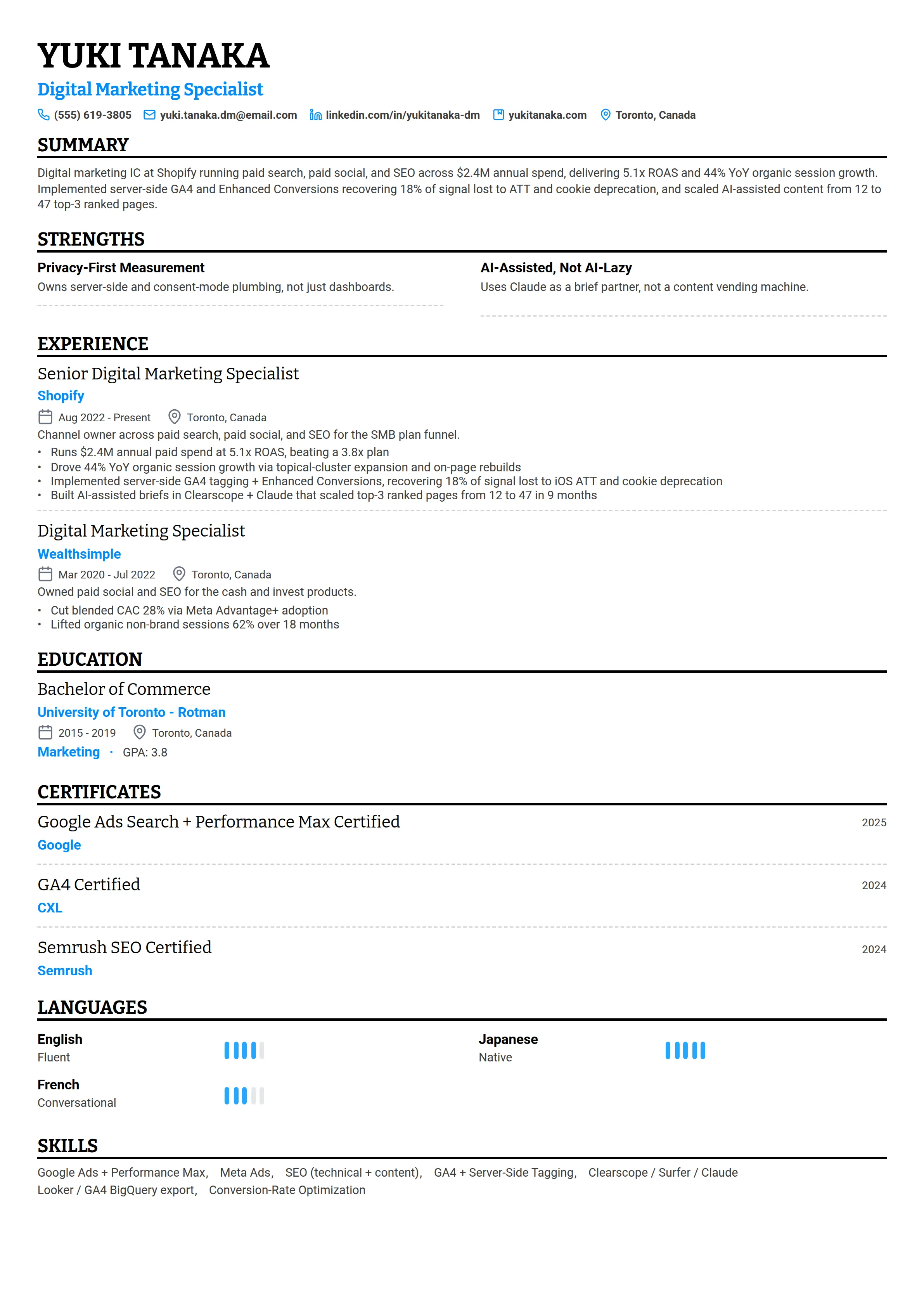 16 Digital Marketing Specialist Resume Examples & Guide for 2026