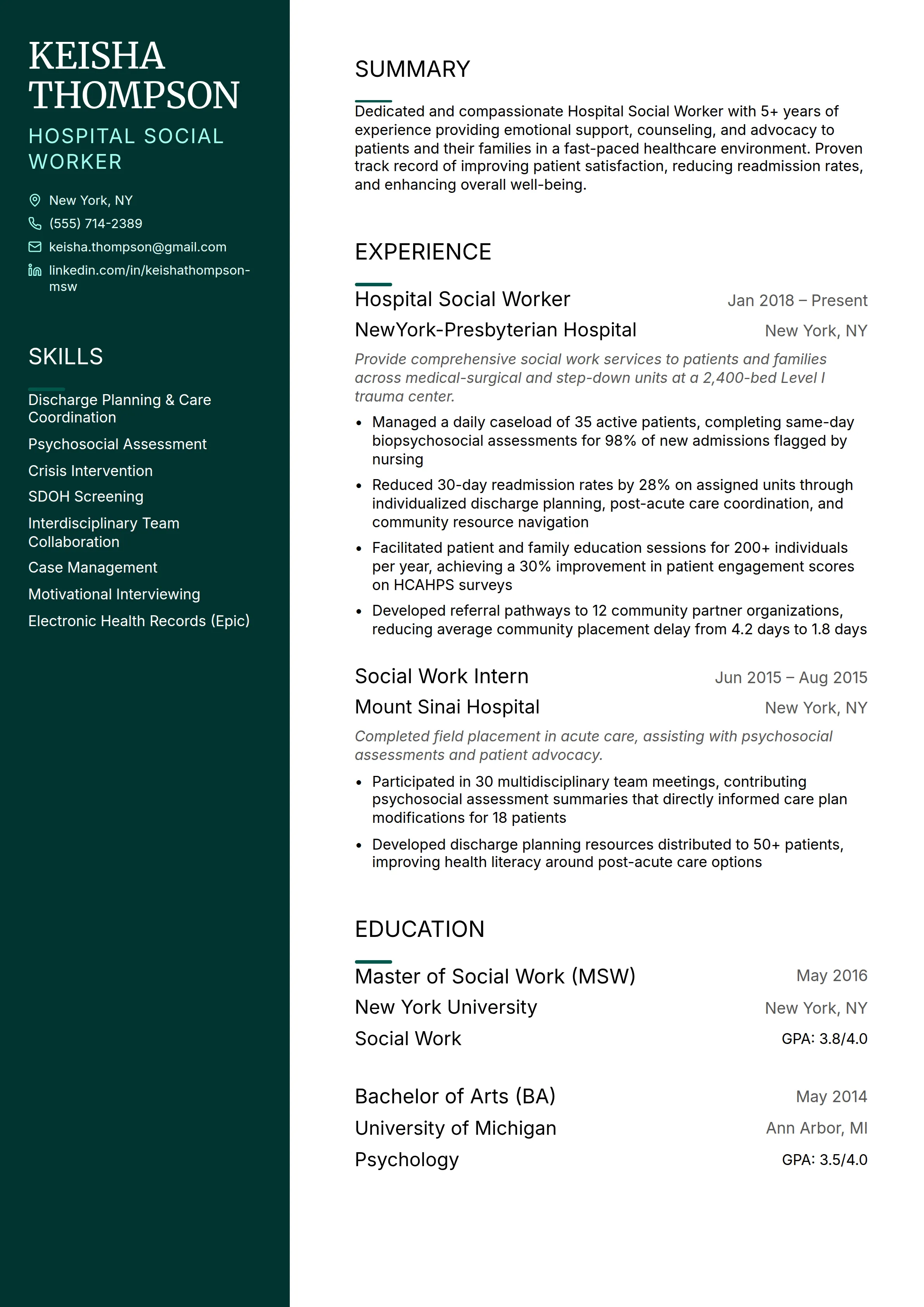 18 Social Worker Resume Examples & Guide for 2026