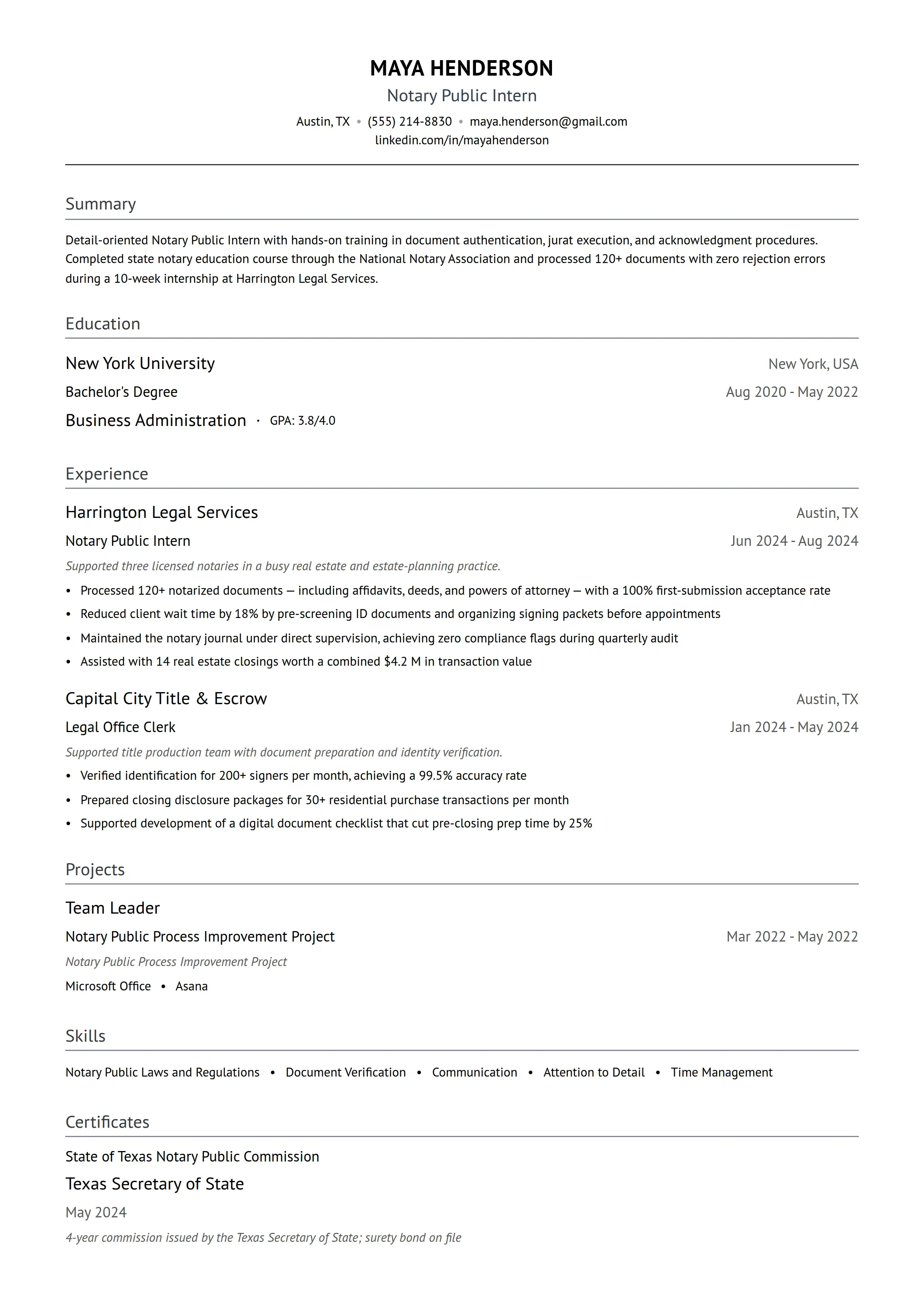 24 Notary Public Resume Examples & Guide for 2026