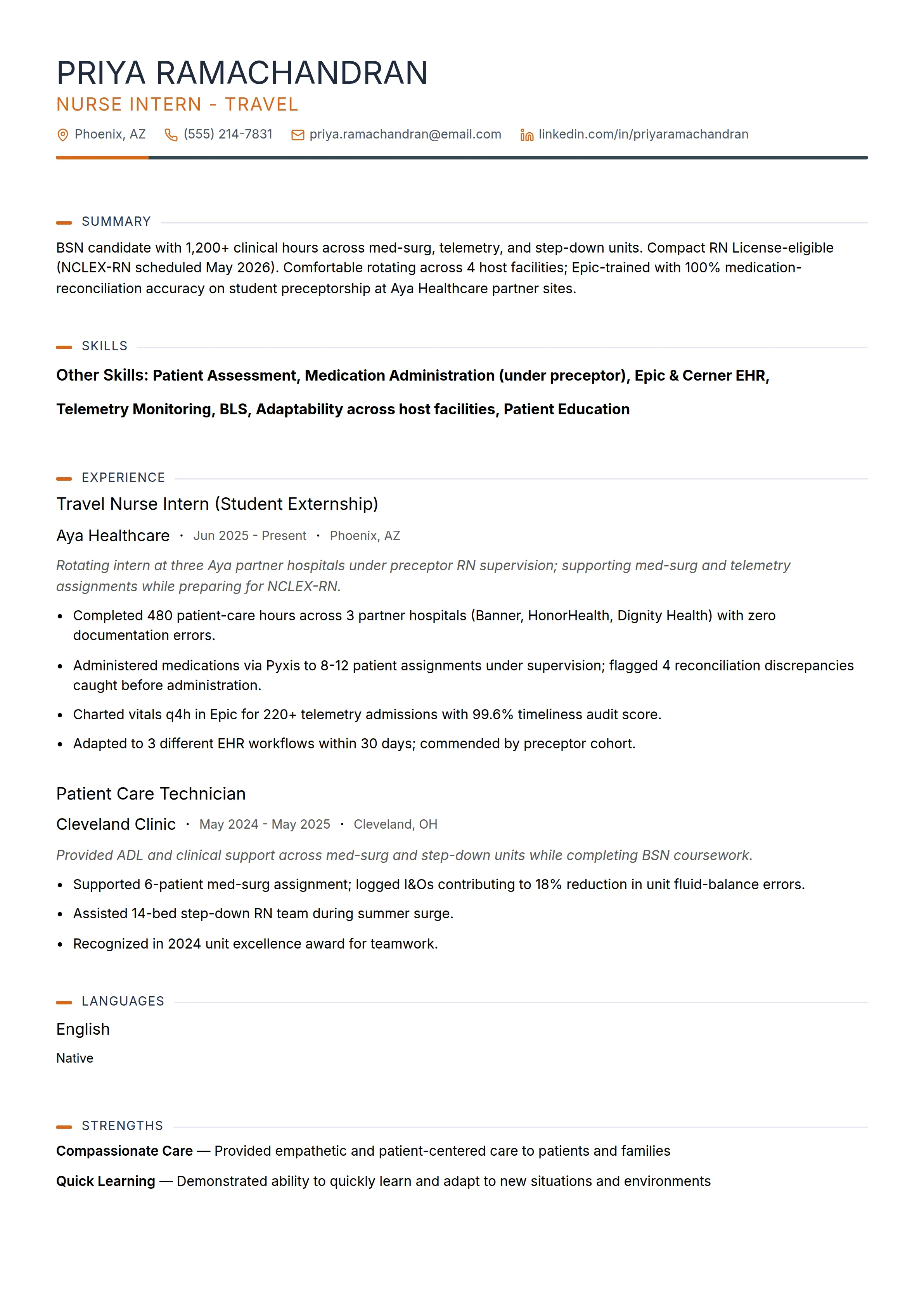 22 Travel Nurse Resume Examples & Guide for 2026
