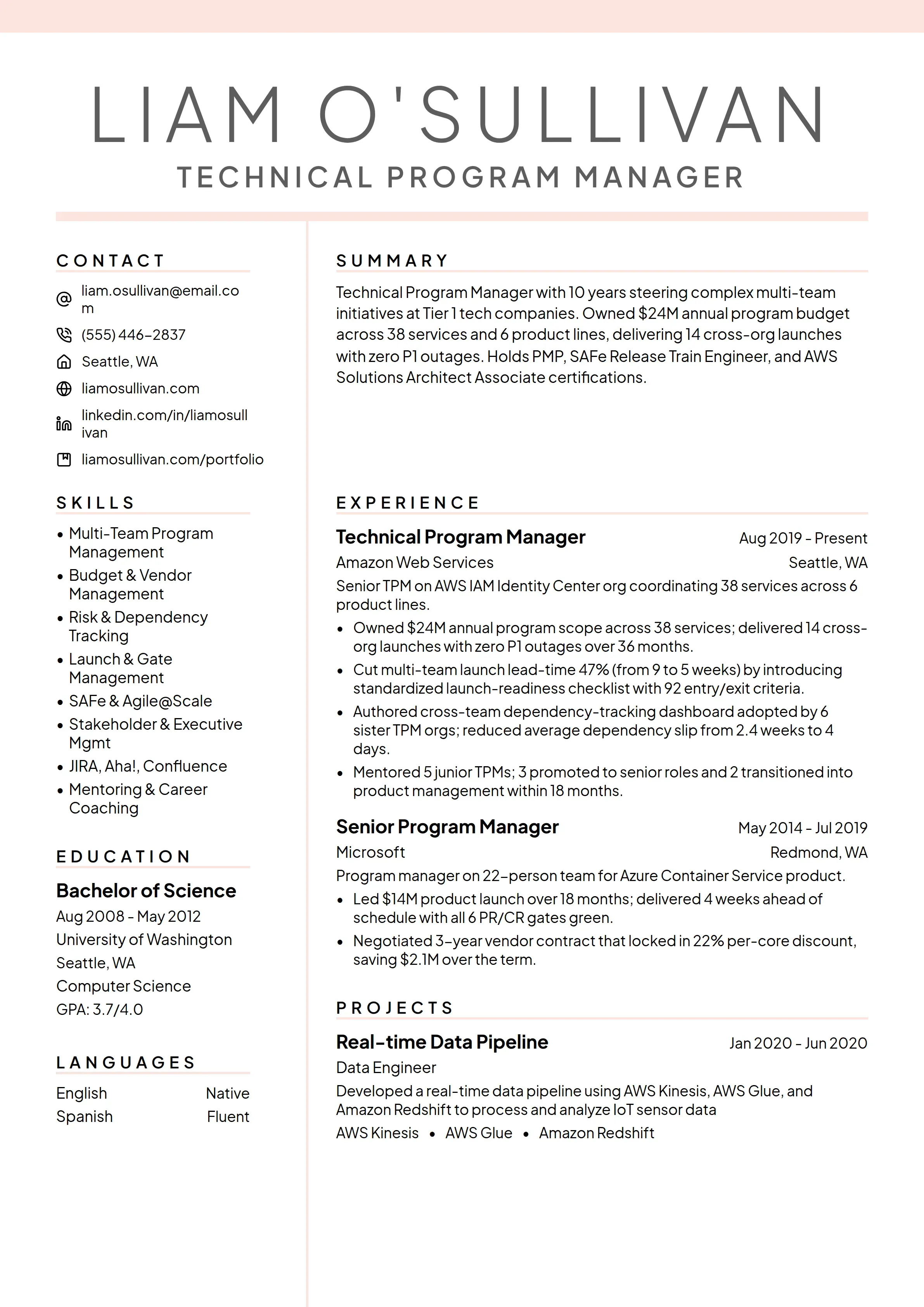 26 Program Manager Resume Examples & Guide for 2026